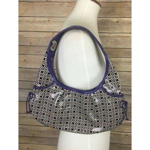 Vera Bradley Frill Purse Simply Violet Tied Together Hobo Shoulder Bag